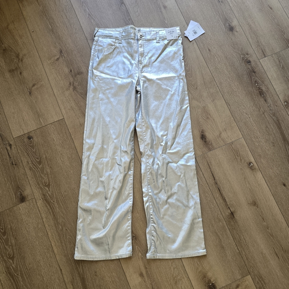 abercrombie kids Girls Shine High Rise Wide Leg Jeans Size 17 18